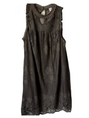 No Boundaries Gray Lace Dress Juniors Large Keyhole Back NWOT